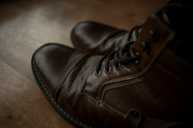 dark brown leather shoes